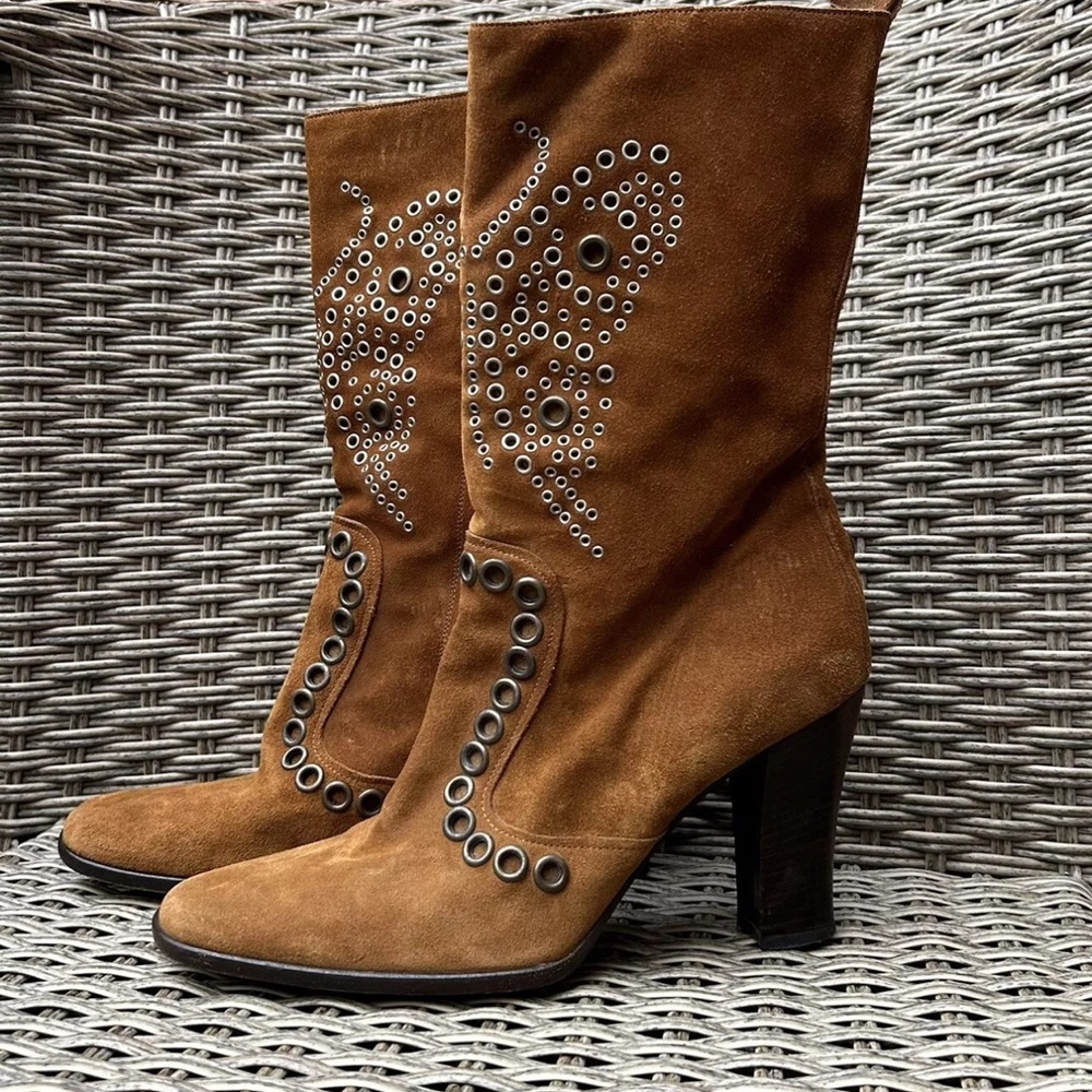Dolce and Gabbana butterfly Suede Boots